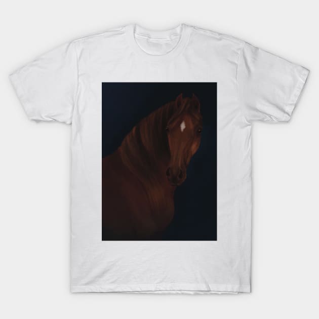 Chestnut Arabian Painting Studio Portrait T-Shirt by themarementality